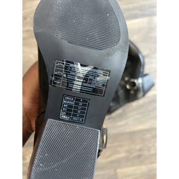 London Rag Dark Olive Green Side Buckle Western Style Ankle Boots Size 8 - Picture 11 of 11